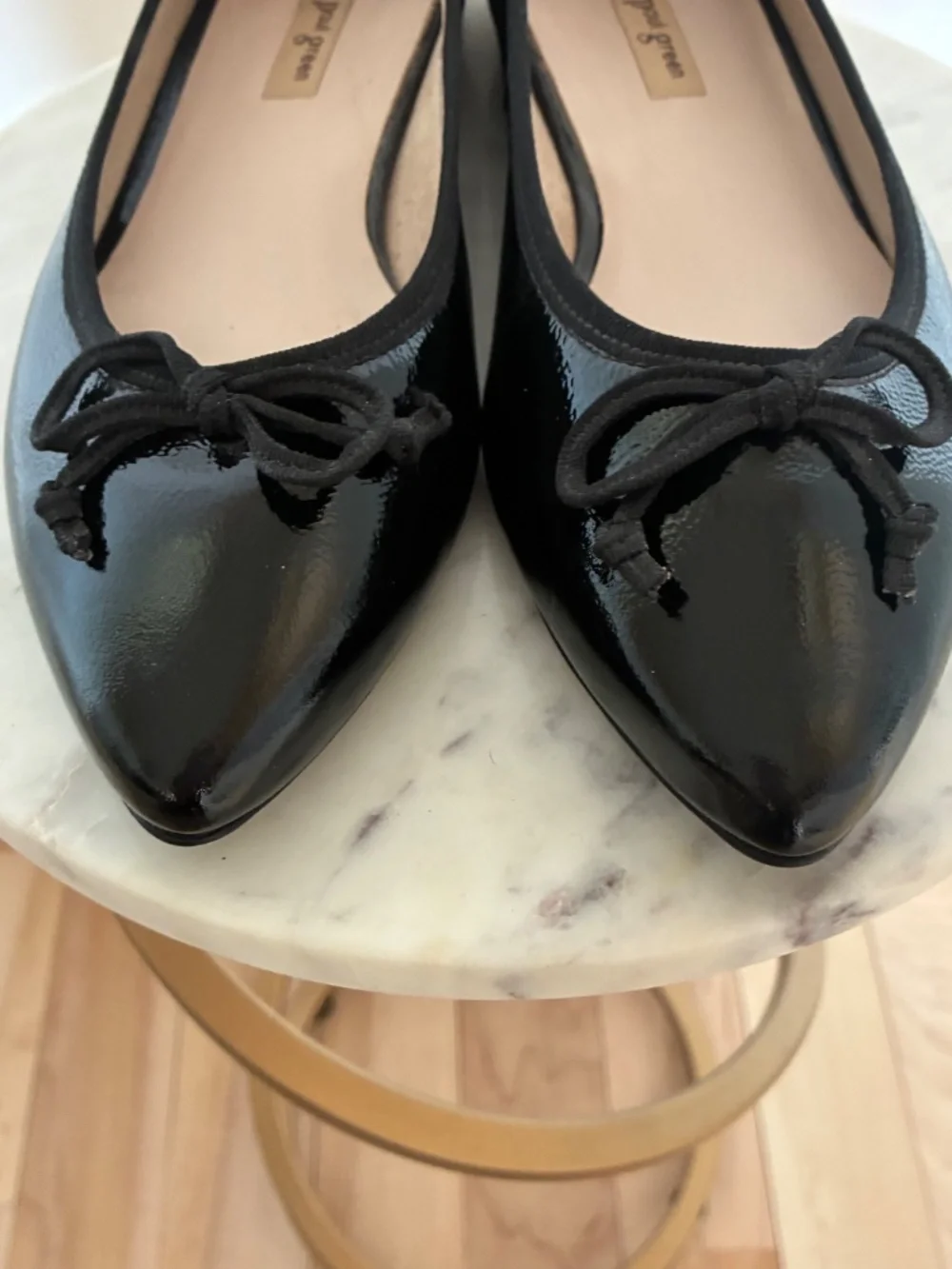 Paul Green black patent ballerina flats